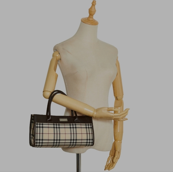 Burberry Nova Check Canvas Hand Bag Vintage RARE - Picture 4 of 16